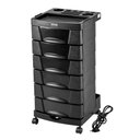 Ver imagem 1 de Carrinho Auxiliar Cabeleireiro Beauty Care com Tomada Embutida Preto - Dompel