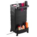 Ver imagem 3 de Carrinho Auxiliar Cabeleireiro Beauty Care com Tomada Embutida Preto - Dompel