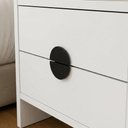 Ver imagem 3 de Mesa de Cabeceira 2 Gavetas Branca MDF com Puxador Concha