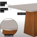 Ver imagem 4 de Mesa de Jantar Aida 6 Lugares MDF Vidro Serigrafado Off White 180cm Moderna