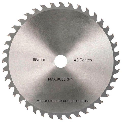 Kit 2 Discos de Serra Circular com 40 Dentes 7" 180mm para Madeira