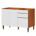 Ver imagem 1 de Balcão de Pia 100% Mdf 3 Portas 2 Gavetas 120 Cm Luna Cinamomo/branco