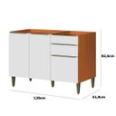Ver imagem 3 de Balcão de Pia 100% Mdf 3 Portas 2 Gavetas 120 Cm Luna Cinamomo/branco