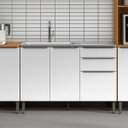 Ver imagem 5 de Balcão de Pia 100% Mdf 3 Portas 2 Gavetas 120 Cm Luna Cinamomo/branco