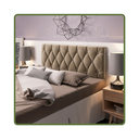 Ver imagem 1 de Cabeceira de Cama Queen Estofada Capitone Pari 1,60 X 55 Bege Suede