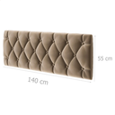 Ver imagem 4 de Cabeceira de Cama Queen Estofada Capitone Pari 1,60 X 55 Bege Suede