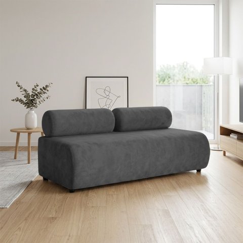 Sofá 3 Lugares Orgânico para Sala Base Fixa Nara Suede D03 - D'Rossi