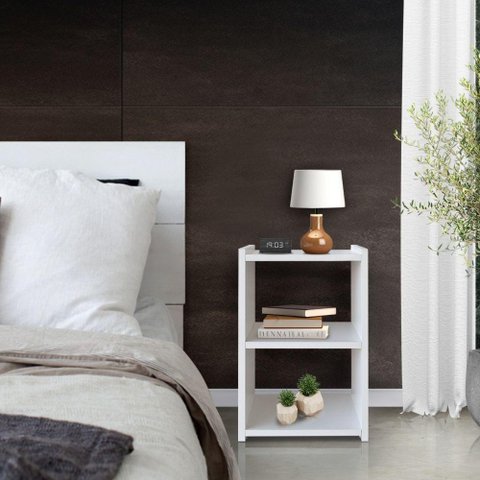 Mesa de Cabeceira Nicho Quarto 100% Mdf Ssx Multicoisas Branco