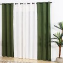 Ver imagem 1 de Cortina Para Sala 4,00x2,50 Bicolor Verde e Branca Admirare