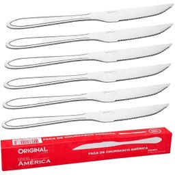 Jogo de 6 Facas de Mesa América P/churrasco Inox Original Line - 3