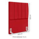 Ver imagem 3 de Cabeceira Solteiro 100 Cm com Frame Dalia Suede Vermelho Artte