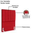Ver imagem 4 de Cabeceira Solteiro 100 Cm com Frame Dalia Suede Vermelho Artte
