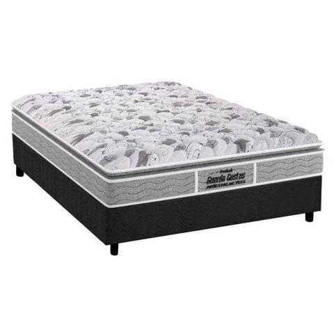 Cama Box Casal: Colchão Espuma Probel D45/ep Guarda Costas Próextreme Plus + Base Crc Suede Gray(