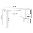 Ver imagem 6 de Mesa Escrivaninha Orgânica Home Office 2 Gavetas Flex 136cm Nordic A03 Hanover Roble - Lyam Decor