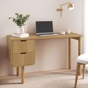 Ver imagem 3 de Mesa Escrivaninha Orgânica Home Office 2 Gavetas Flex 136cm Nordic A03 Hanover Roble - Lyam Decor