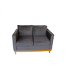 Sofá Leila Compacto de 2 lugares com 1,42 mts tecido suede marrom Base madeira ClickArapongas - 3