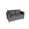 Sofá Leila Compacto de 2 lugares com 1,42 mts tecido suede marrom Base madeira ClickArapongas - 1