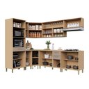 Ver imagem 3 de Cozinha Completa de Canto 100 Mdf 9 Peças com Tampo e Espaço Forno e Micro-ondas 458cm Duna Luciane