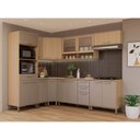 Ver imagem 1 de Cozinha Completa de Canto 100 Mdf 9 Peças com Tampo e Espaço Forno e Micro-ondas 458cm Duna Luciane