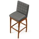 Ver imagem 6 de Kit 03 Banquetas Altas Para Cozinha Sala de Jantar Fixa Mila B04 Linho Cinza Escuro - Lyam Decor