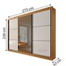 Guarda-roupa Casal com Espelho Los Angeles 03 Portas D'doro Móveis - Cinamomo Off D'doro Móveis - 2