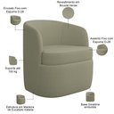 Ver imagem 4 de Poltrona Decorativa Giratória para Sala de Estar Siena Bouclê Verde - Lyam Decor