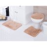 Kit Tapete Banheiro 3 Peças Shaggy Bege Samara | Asiatex - 1