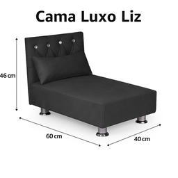 Cama Pet Luco Liz, Descanso e Conforto com Qualidade para Seu Pet, Incluso Almofada Descanso - Preto - 8