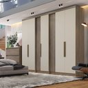 Ver imagem 1 de Guarda-Roupa Casal 7 Portas 4 Gavetas Marrom Rustic/Off White Yescasa Ultra Selecto 233 x 250cm