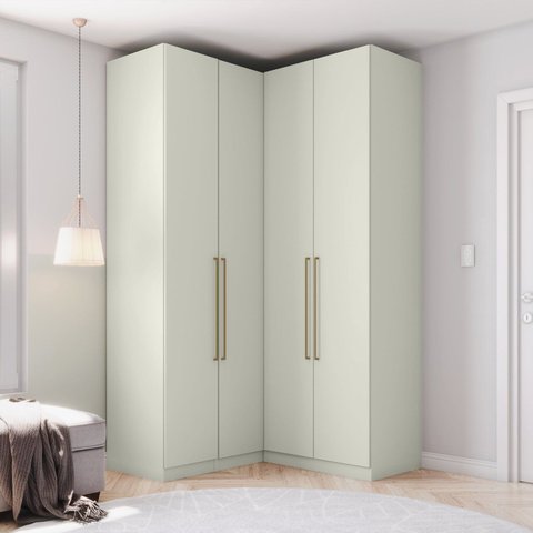 Guarda-Roupa Modulado de Canto 4 Portas Seletto Bege/Areia HP