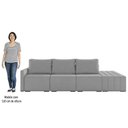 Ver imagem 5 de Sofá Ilha Modular com Puff para Sala Living 312cm Georgia K04 Veludo Cinza - Mpozenato