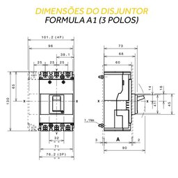 Disjuntor Caixa Moldada Formula 3 Polos - A1c 125 Tmf 63a - 3