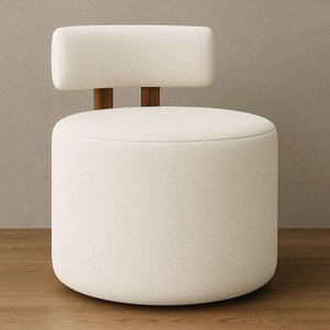 Poltrona Decorativa Organica Almyra - Tecido Boucle - Bege
