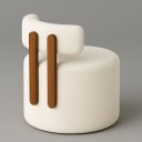 Ver imagem 4 de Poltrona Decorativa Organica Almyra - Tecido Boucle - Bege