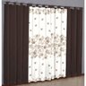 Cortina Para Sala Combinada Estampada 3,00x2,50 Chocolate - 1