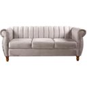 Ver imagem 2 de Sofá Chesterfield 3 Lugares Realeza Vintage Retrô Suede Bege Claro
