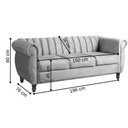Ver imagem 4 de Sofá Chesterfield 3 Lugares Realeza Vintage Retrô Suede Bege Claro