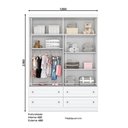 Ver imagem 2 de Guarda Roupa Infantil Nova York 4 Portas Branco Hp - Henn