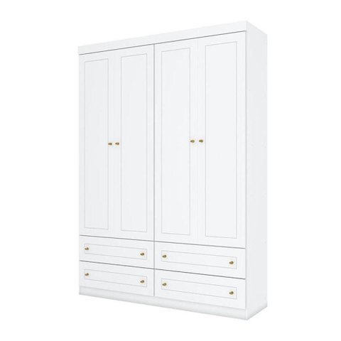 Guarda Roupa Infantil Nova York 4 Portas Branco Hp - Henn