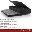 Ver imagem 6 de Cama Box Baú Solteiro com Pistão a Gás Revestida Suede Preto