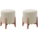 Ver imagem 1 de Kit 2 Puf Puff Para Sala Lhor Linho Bege RM
