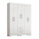Ver imagem 2 de Guarda-roupa Casal Cruz 6 Portas 2 Gavetas Flex Branco New/rosa - Pnr Móveis