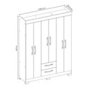 Ver imagem 4 de Guarda-roupa Casal Cruz 6 Portas 2 Gavetas Flex Branco New/rosa - Pnr Móveis