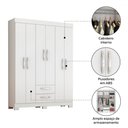 Ver imagem 7 de Guarda-roupa Casal Cruz 6 Portas 2 Gavetas Flex Branco New/rosa - Pnr Móveis