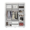Ver imagem 3 de Guarda-roupa Casal Cruz 6 Portas 2 Gavetas Flex Branco New/rosa - Pnr Móveis