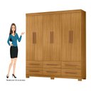 Ver imagem 5 de Guarda-Roupa Casal 6 Portas 6 Gavetas com Pés Milano Marrom/Carvalho/Americano