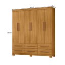Ver imagem 3 de Guarda-Roupa Casal 6 Portas 6 Gavetas com Pés Milano Marrom/Carvalho/Americano