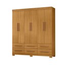 Ver imagem 2 de Guarda-Roupa Casal 6 Portas 6 Gavetas com Pés Milano Marrom/Carvalho/Americano