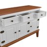 Balcão de Madeira Maciça 3 Portas e 3 Gavetas - Branco Branco - 4