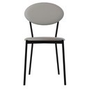 Ver imagem 3 de Cadeira Estofada para Sala de Jantar Azuri Preto C01 Courino Off White - Lyam Decor
